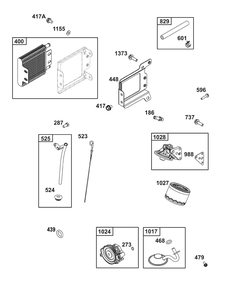 Lubrication Group Diagram and Parts List for 386442-0467-G1  Briggs and Stratton Engine